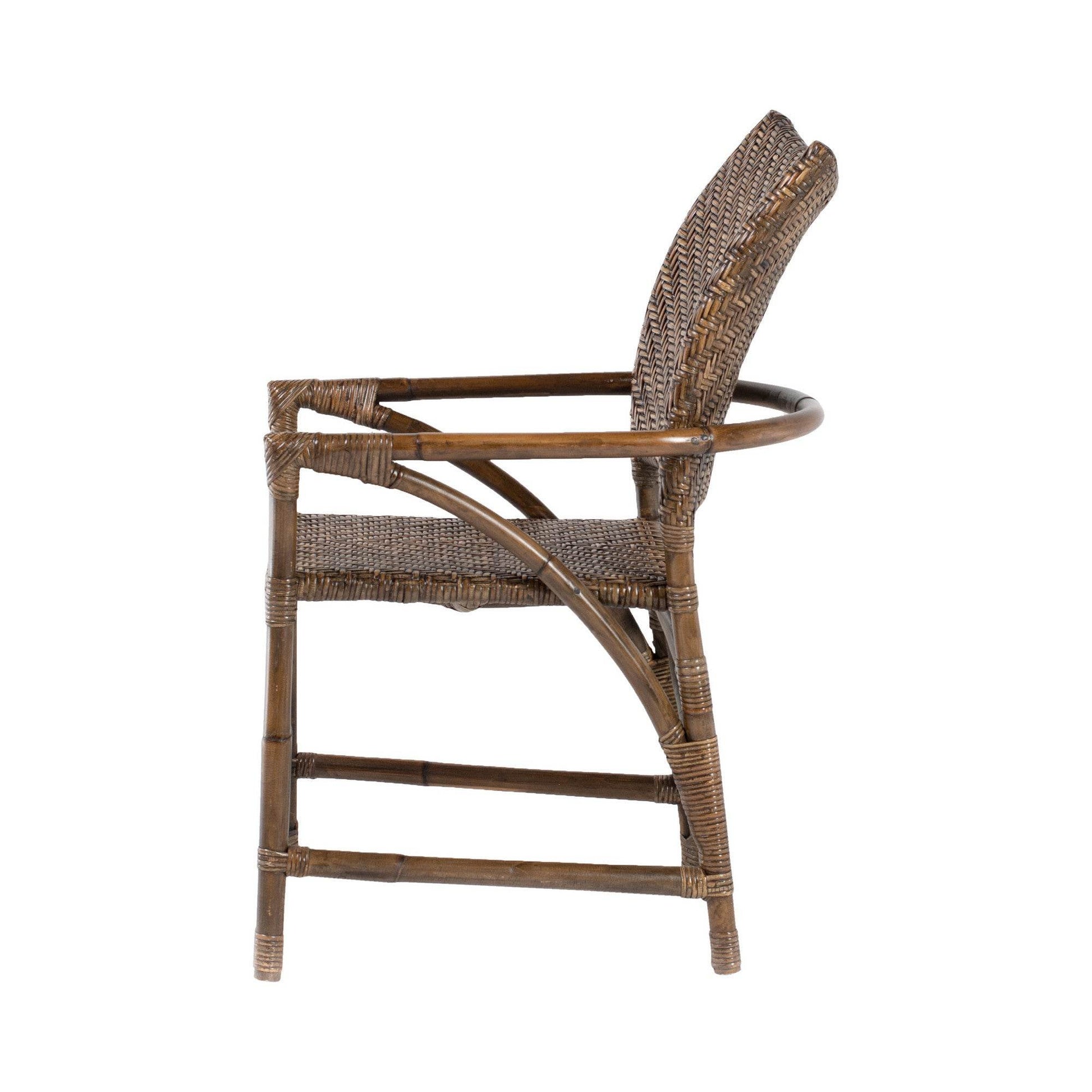 Set of Two Brown Open Back Dining Arm Chairs - Loft&Timber
