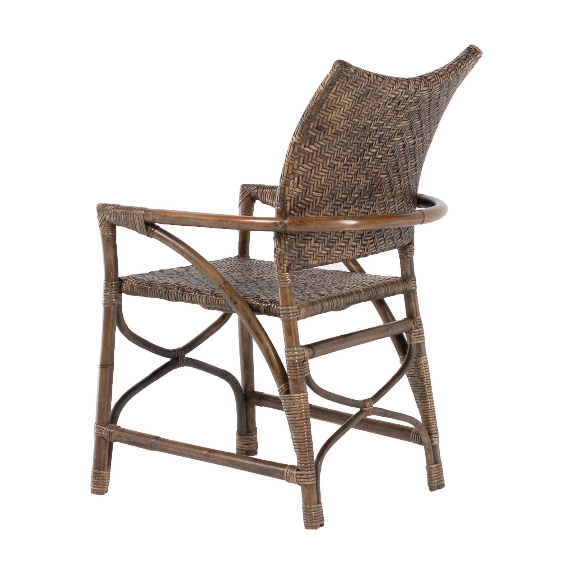 Set of Two Brown Open Back Dining Arm Chairs - Loft&Timber