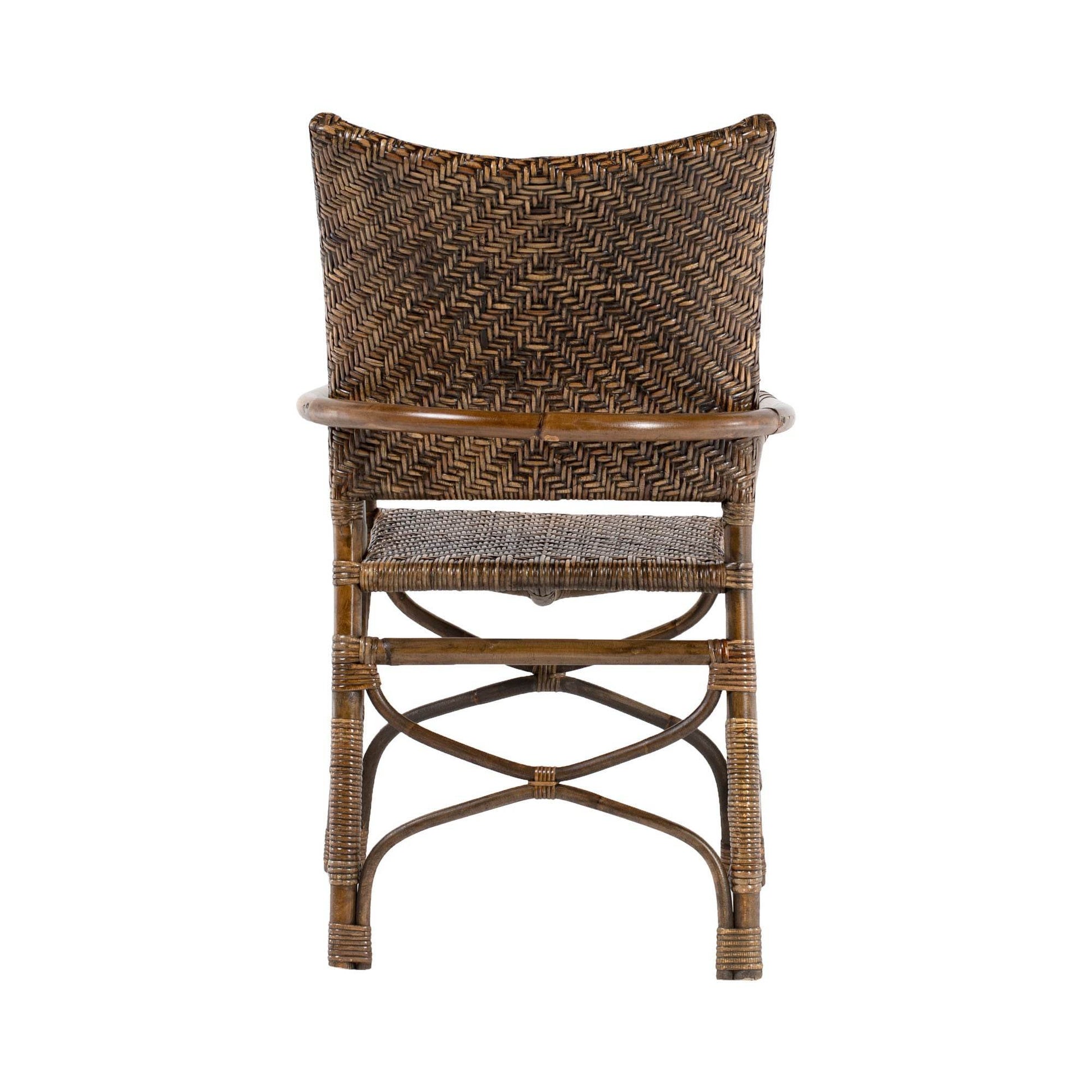 Set of Two Brown Open Back Dining Arm Chairs - Loft&Timber