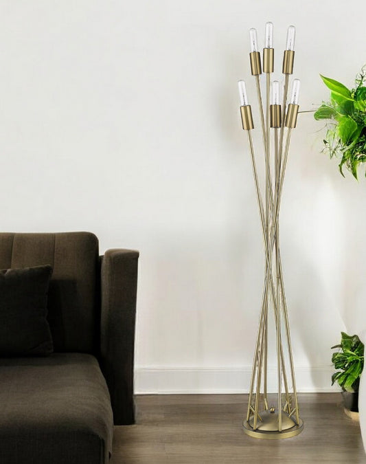 60" Six Light Torchiere Floor Lamp - Loft&Timber