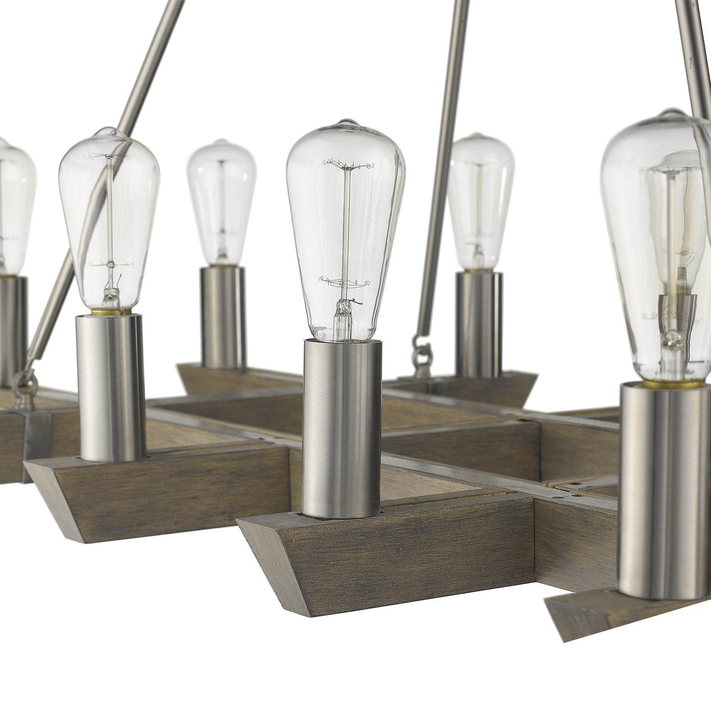 Silver Kitchen Island Twelve Light Metal Dimmable Chandelier - Loft&Timber