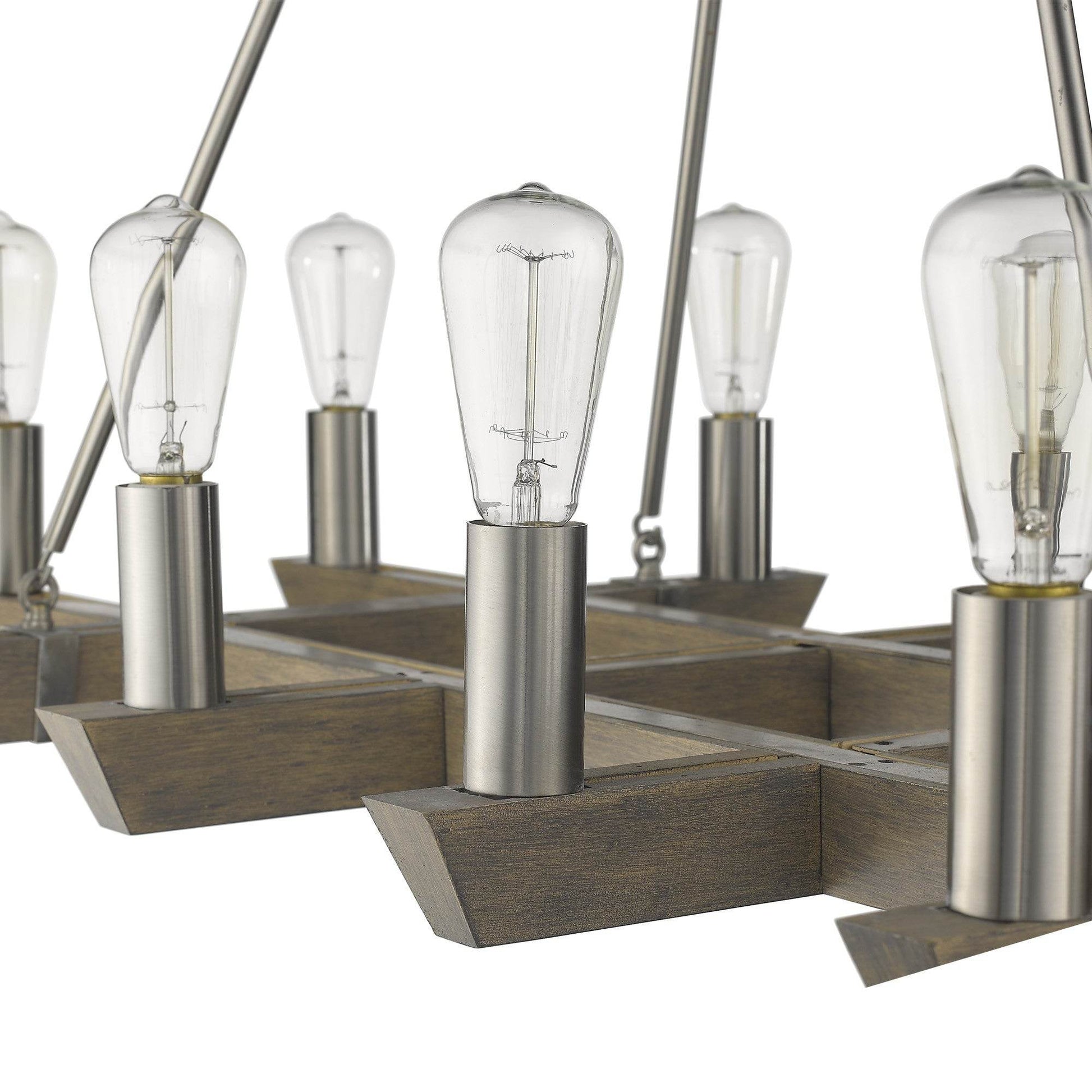 Silver Kitchen Island Twelve Light Metal Dimmable Chandelier - Loft&Timber