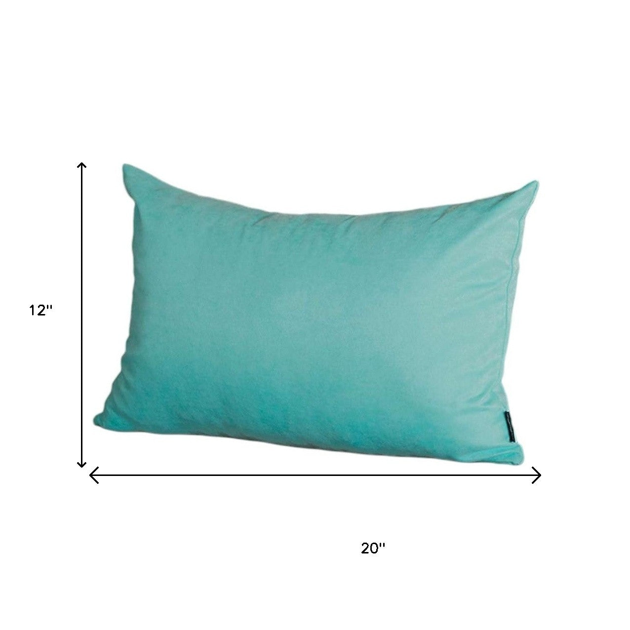 Set of Two 12" X 20" Turquoise Fabric Lumbar Throw Pillows - Loft&Timber