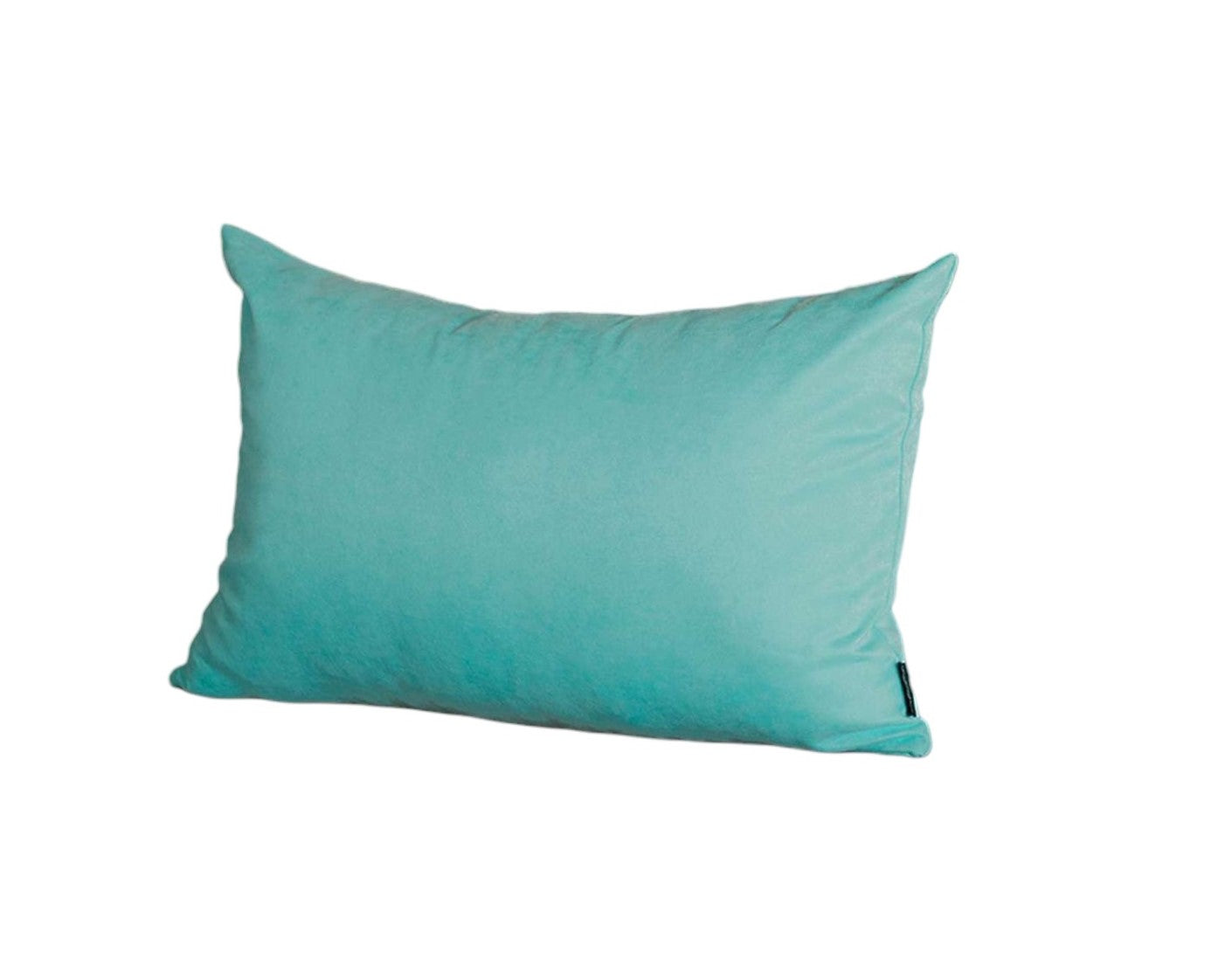 Set of Two 12" X 20" Turquoise Fabric Lumbar Throw Pillows - Loft&Timber
