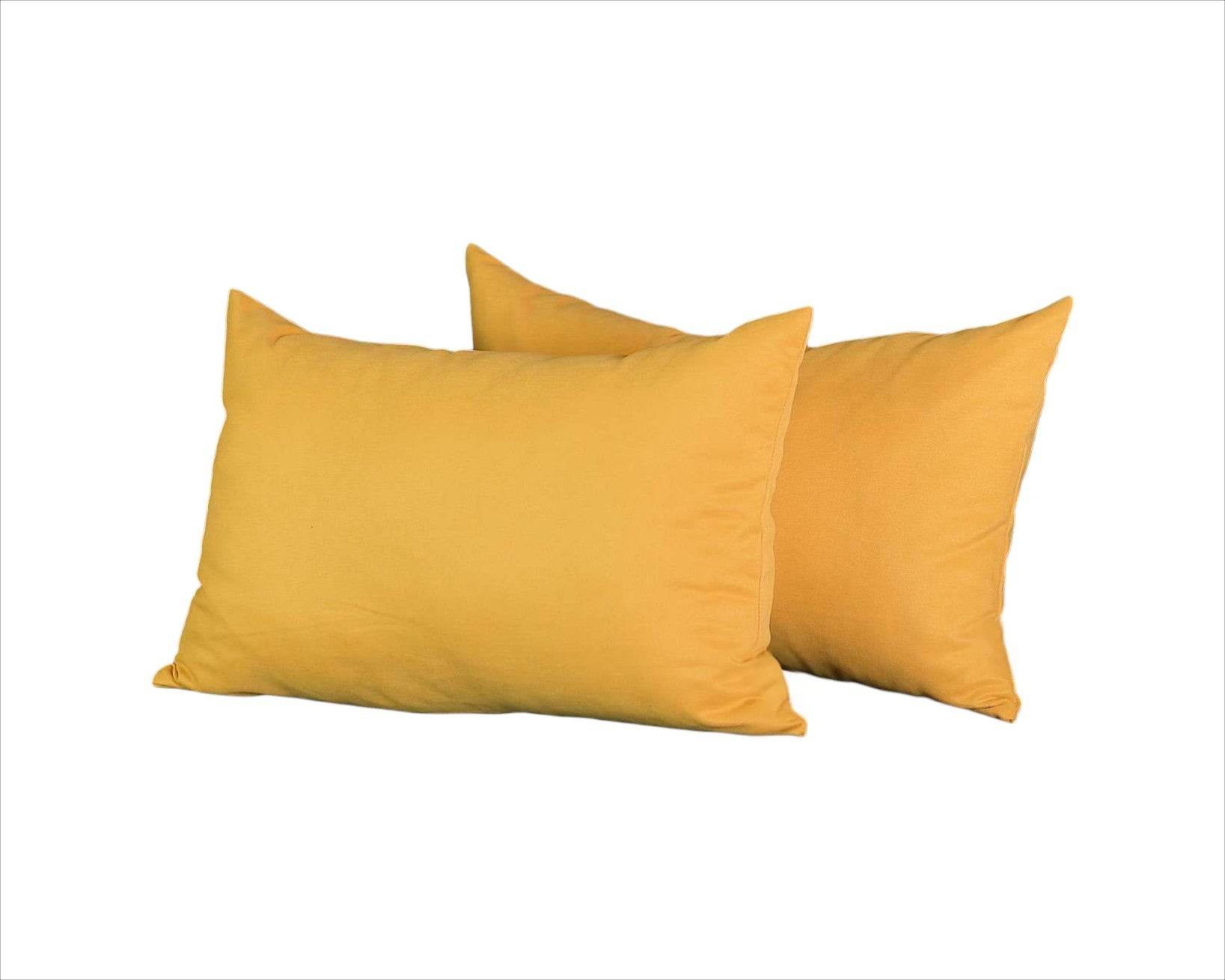 Set of 2 Yellow Modern Lumbar Throw Pillows - Loft&Timber