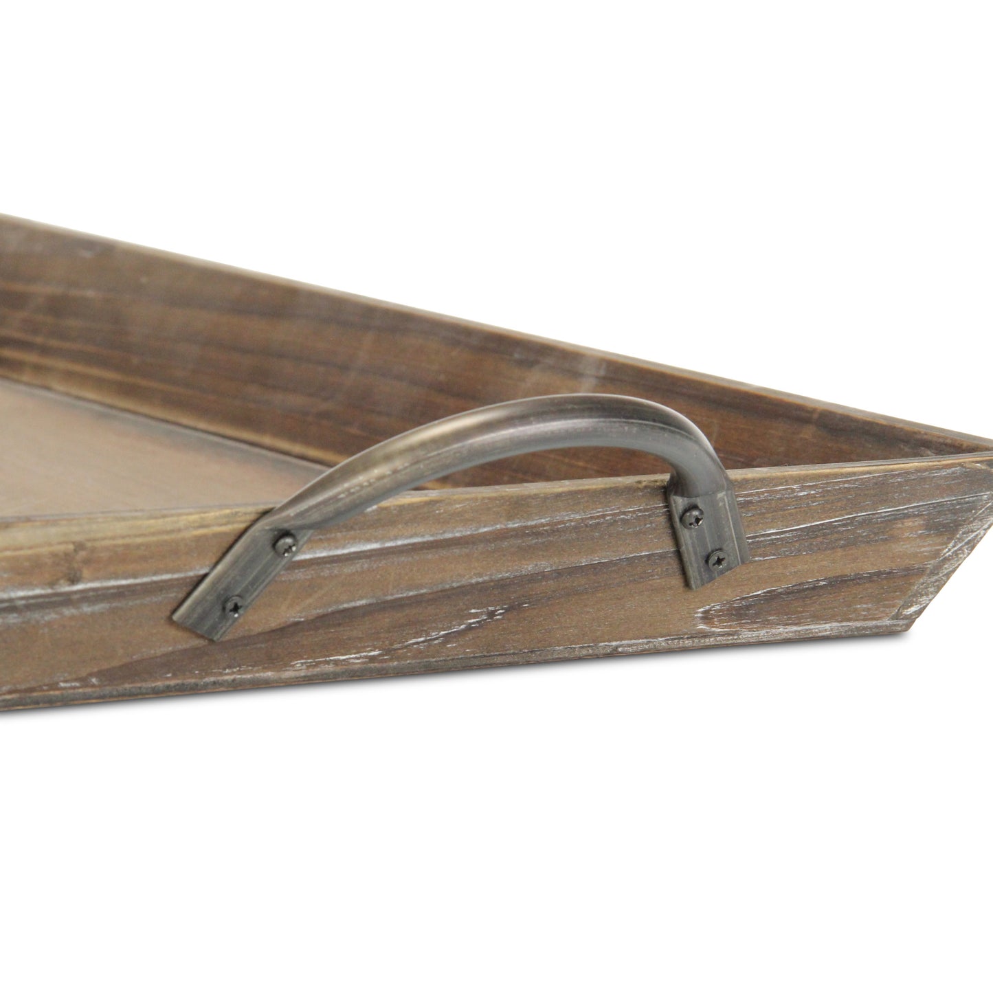 19" Brown Wood Handmade Serving Tray With Handles - Loft&Timber