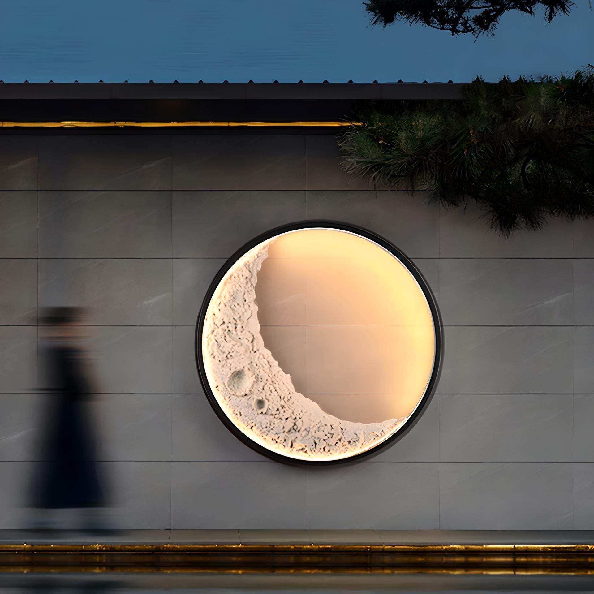 LED Crescent Moon Wall Lamp, Art Decor Wall Lighting for Indoor/Outdoor - Loft&Timber