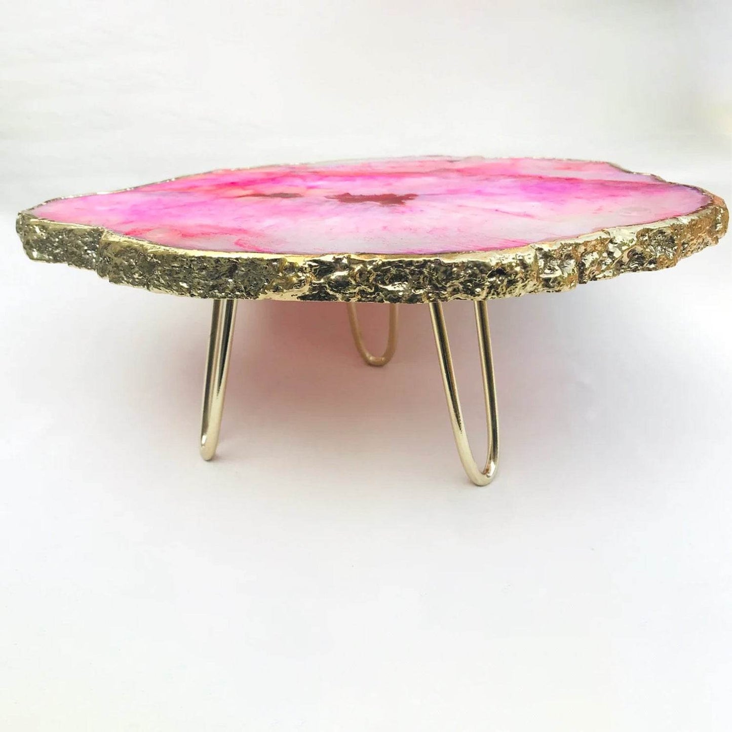 Pink Agate Cake Stand/Centrepiece/Display Stand/Tray - Loft&Timber