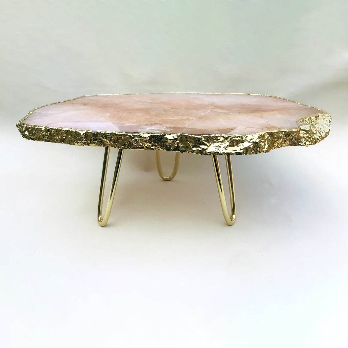 Rose Quartz Agate Cake Stand/Centrepiece/Display Stand/Tray - Loft&Timber