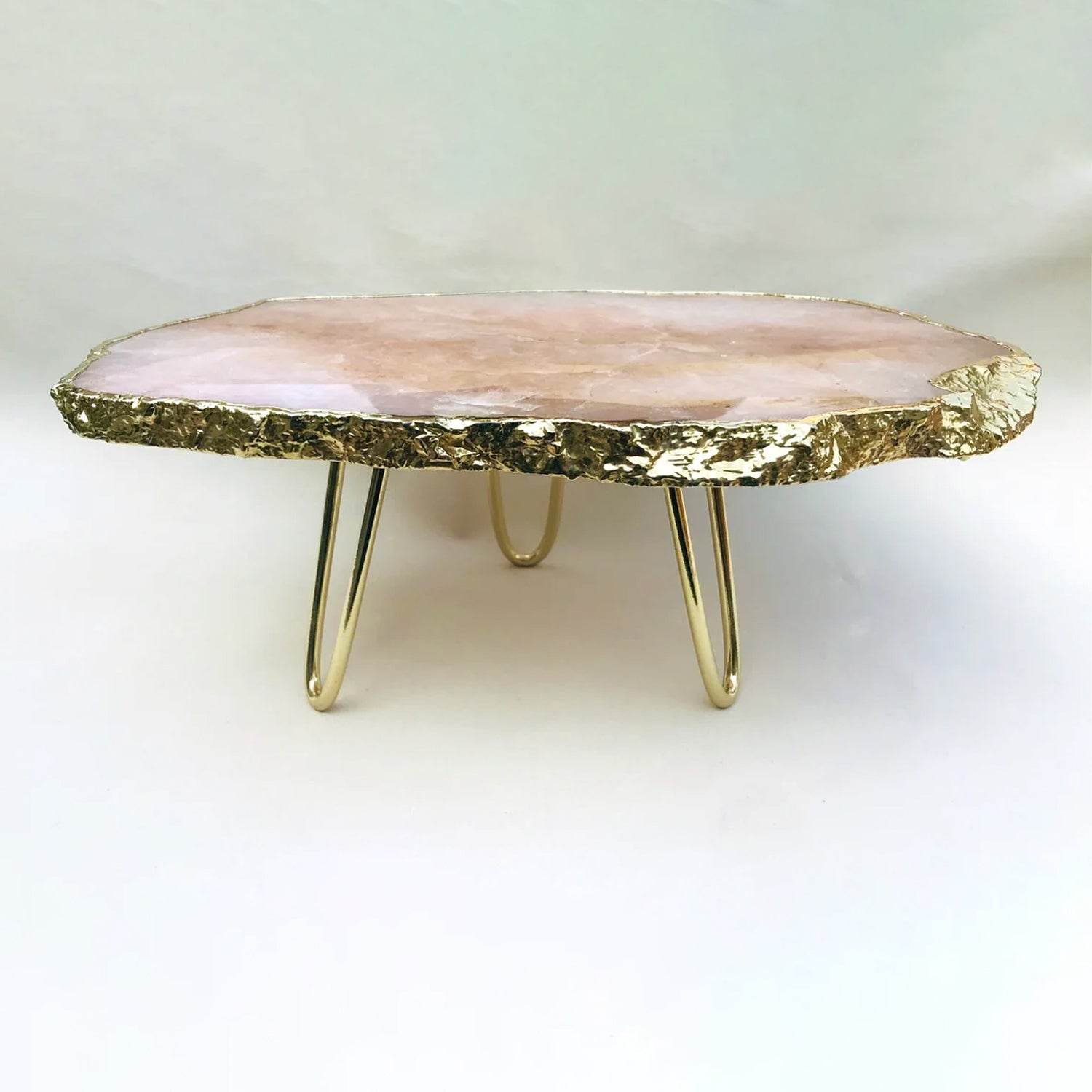 Rose Quartz Agate Cake Stand/Centrepiece/Display Stand/Tray - Loft&Timber