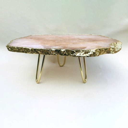 Rose Quartz Agate Cake Stand/Centrepiece/Display Stand/Tray - Loft&Timber