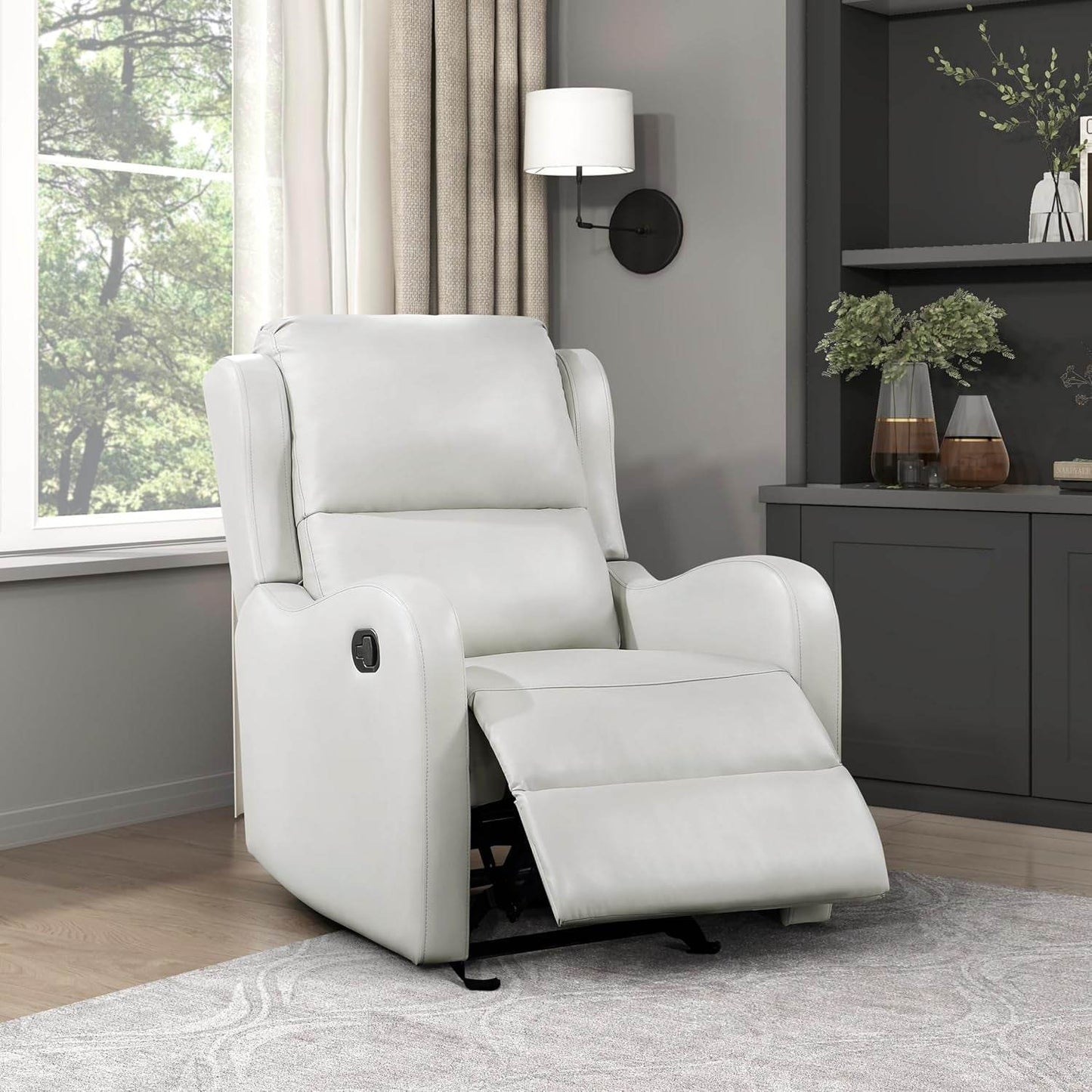 Recliner Chair Living Room Reclining Sofa Chair, Home Theater Seating Modern Recliner, Manual Recliner Sofa Chair for Living Room/Office/Apartment, Glider Recliner, Taupe - Loft&Timber