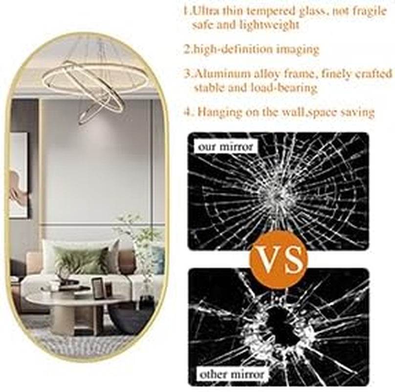 Oval Mirrors,Oval Bathroom Mirrors,20X28 Gold Mirror for Wall,Wall Mirror,Bathroom Mirrors for over Sink(Gold) - Loft&Timber