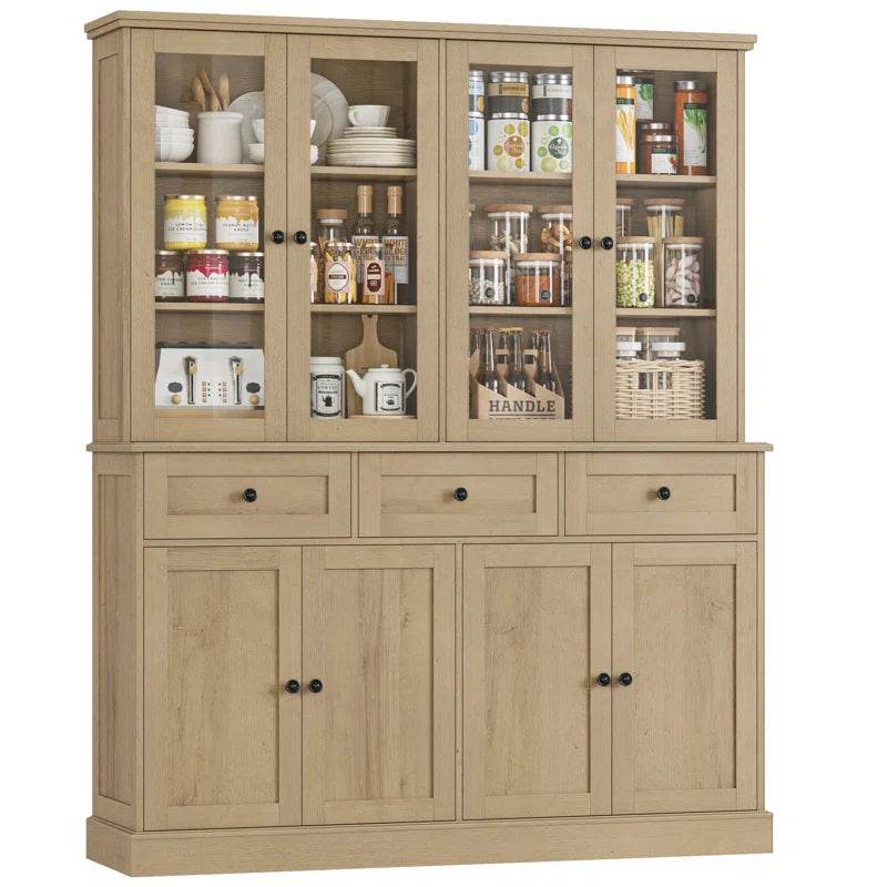 Eco Friendly Wood Three Drawer Pantry Cabinet Shelves - Loft&Timber