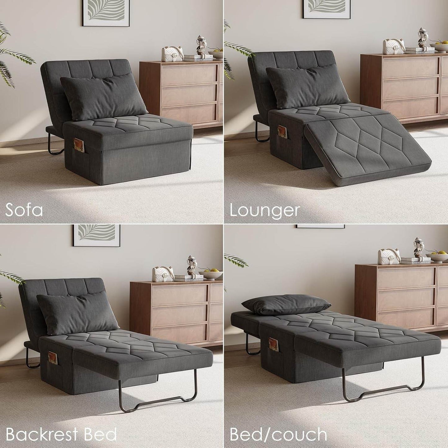 4 In 1 Convertible Sleeper Sofa Bed With Ottoman - Loft&Timber