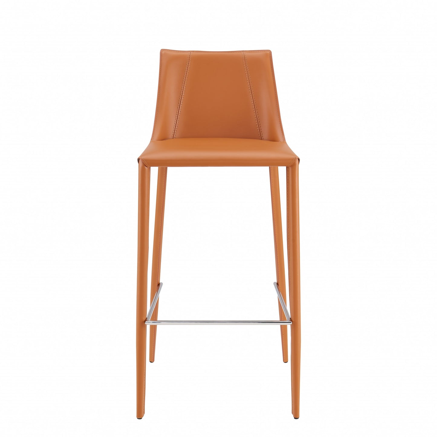 30" Terra Cotta Steel Low Back Bar Height Bar Chair - Loft&Timber
