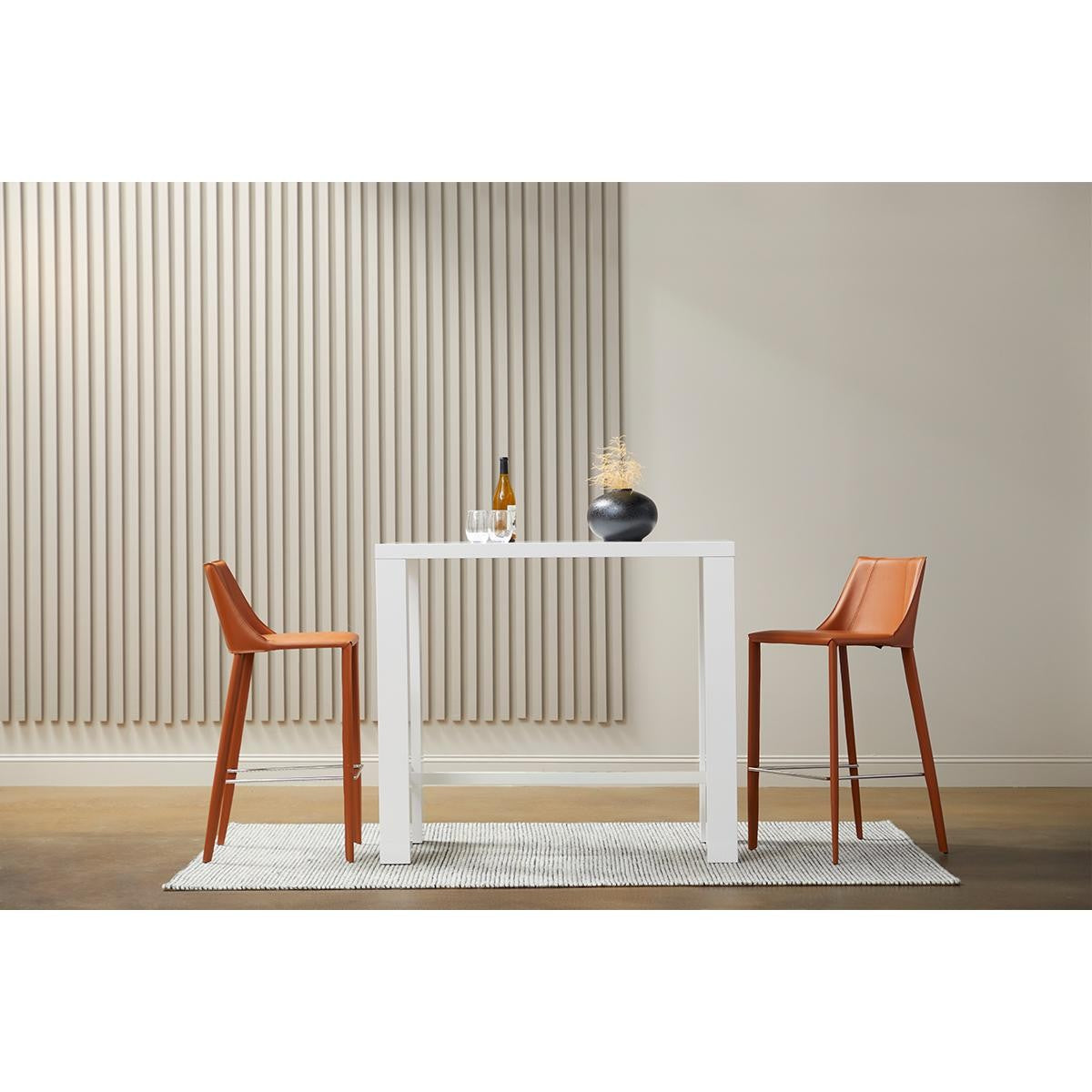 30" Terra Cotta Steel Low Back Bar Height Bar Chair - Loft&Timber
