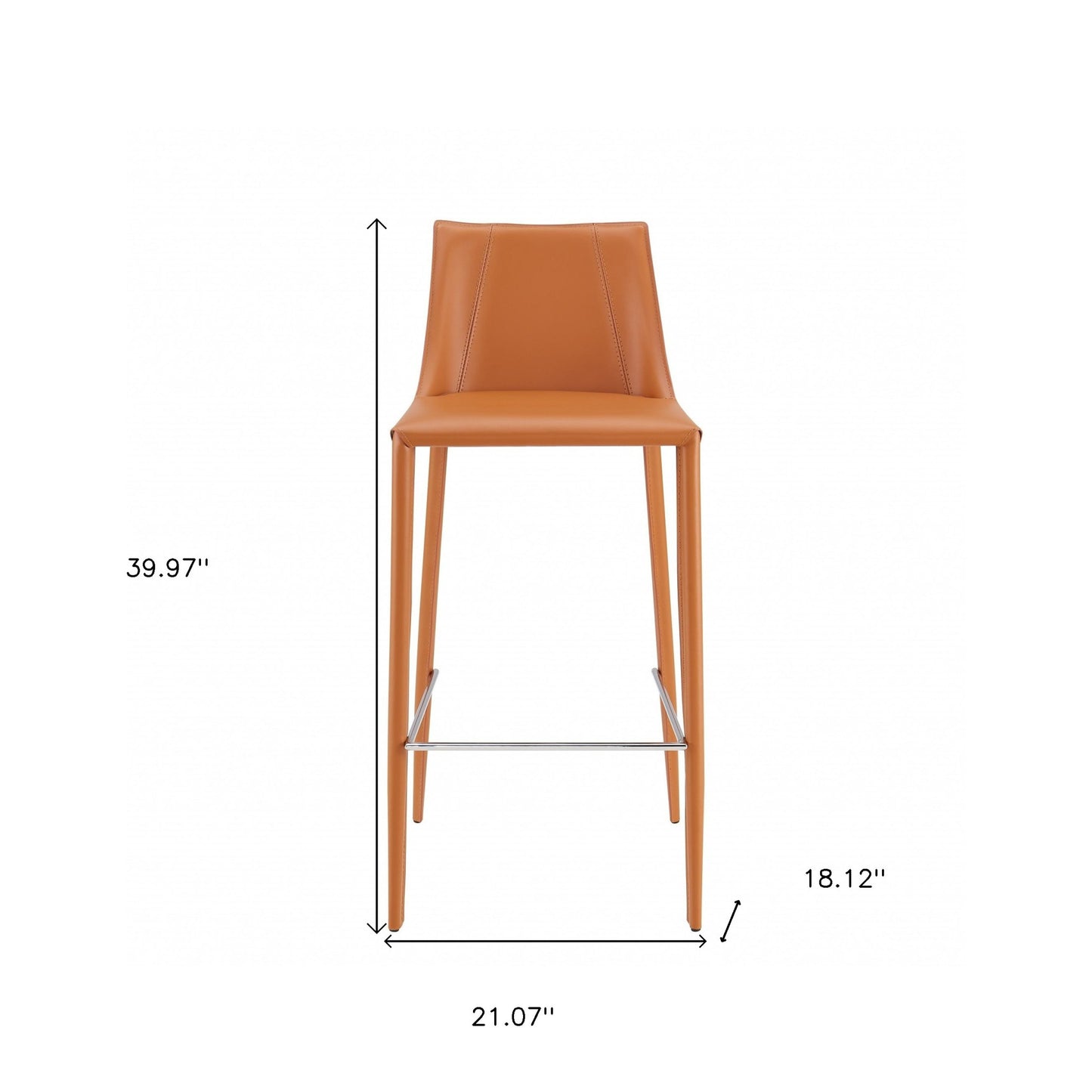 30" Terra Cotta Steel Low Back Bar Height Bar Chair - Loft&Timber