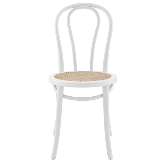 Set of Two Vintage Style White Cane Dining Chairs - Loft&Timber
