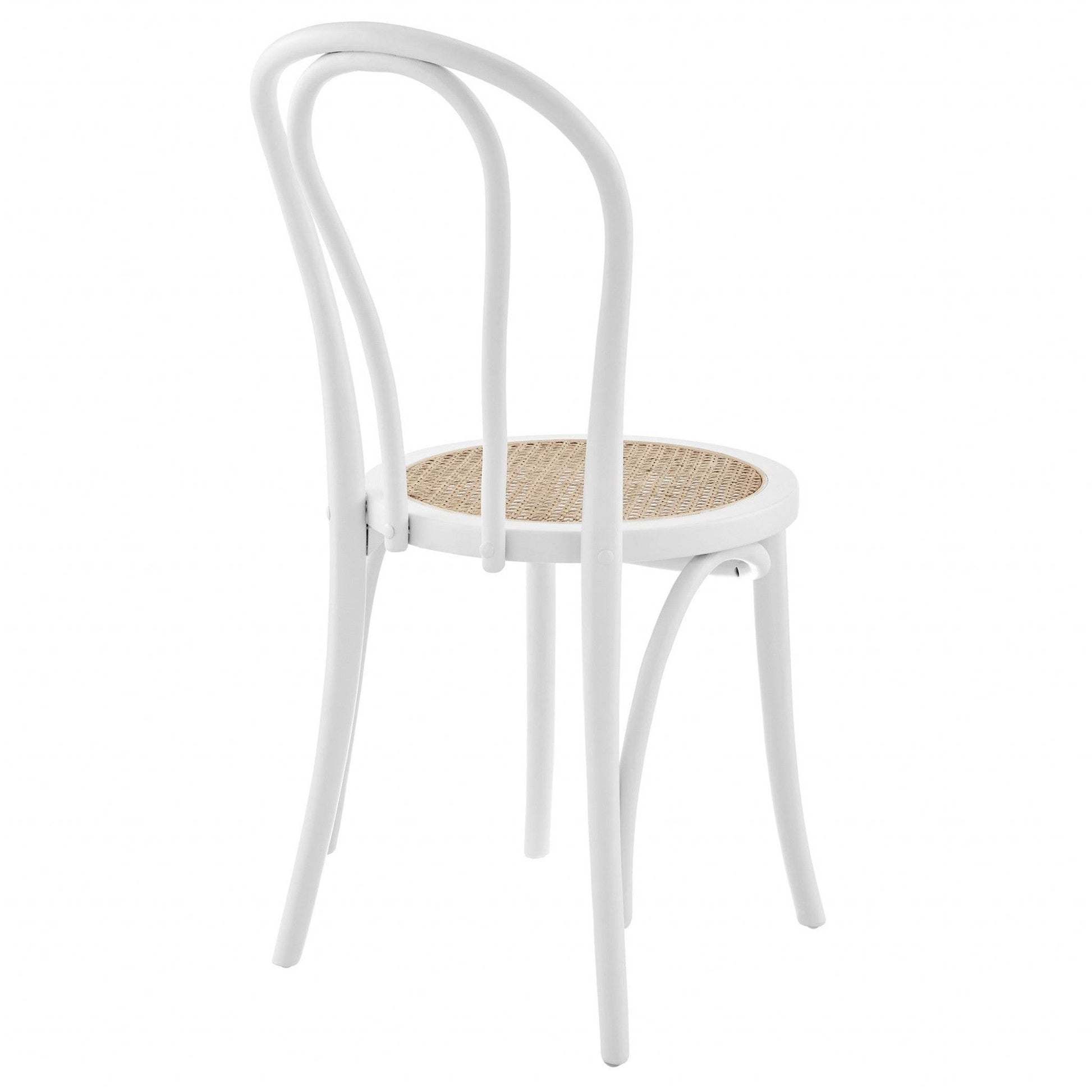 Set of Two Vintage Style White Cane Dining Chairs - Loft&Timber