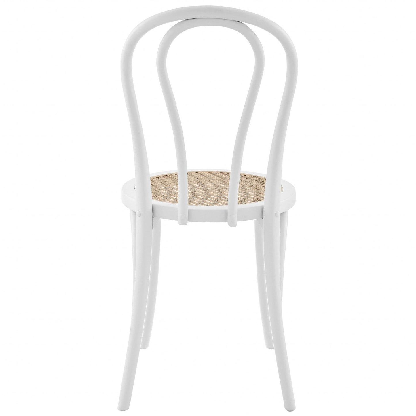 Set of Two Vintage Style White Cane Dining Chairs - Loft&Timber