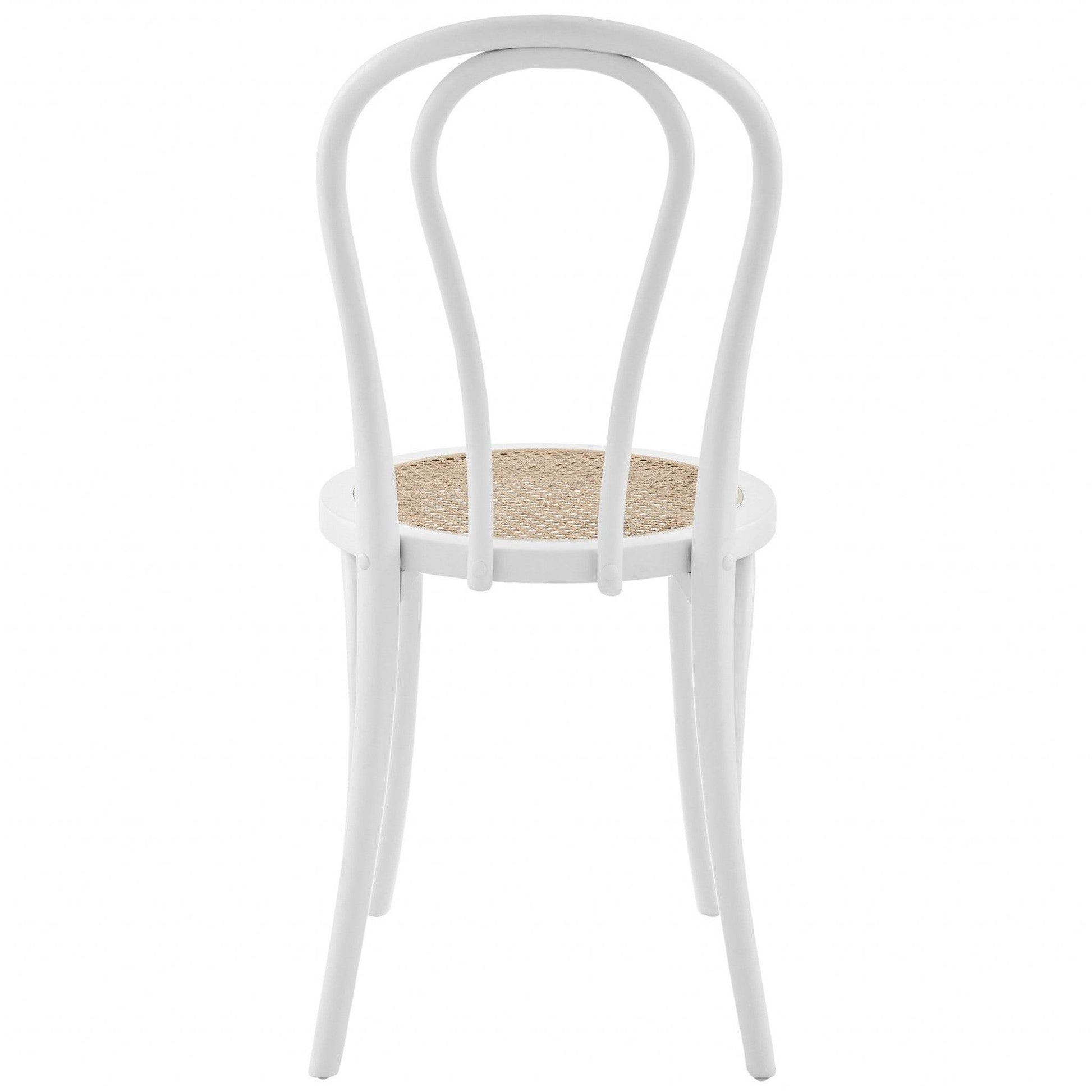 Set of Two Vintage Style White Cane Dining Chairs - Loft&Timber
