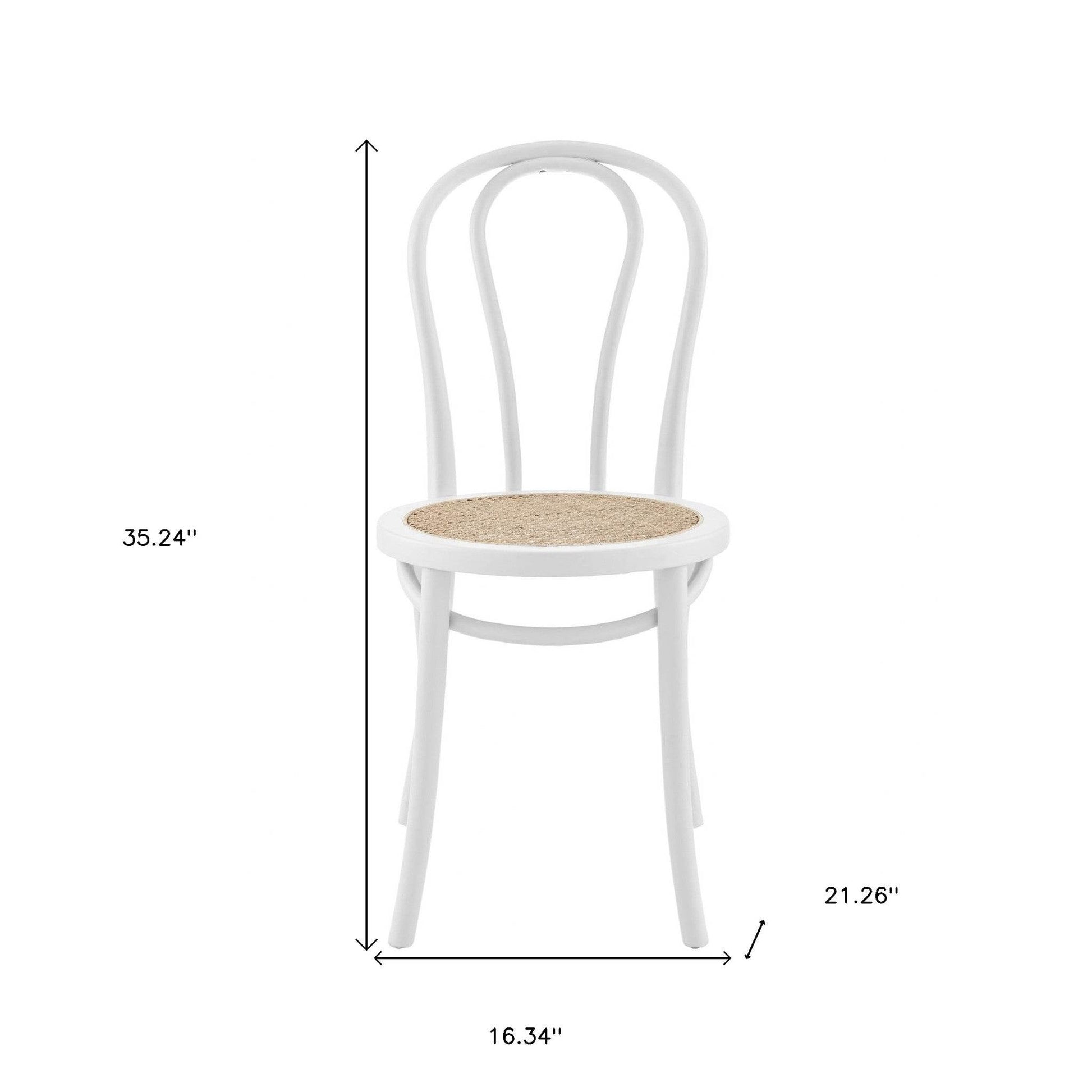 Set of Two Vintage Style White Cane Dining Chairs - Loft&Timber
