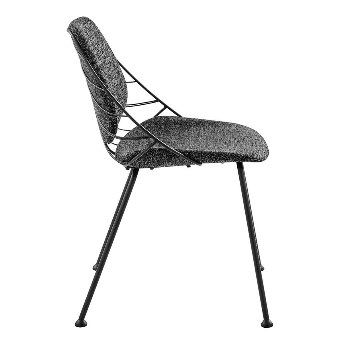 Set of Two Black Upholstered Fabric Dining Side Chairs - Loft&Timber