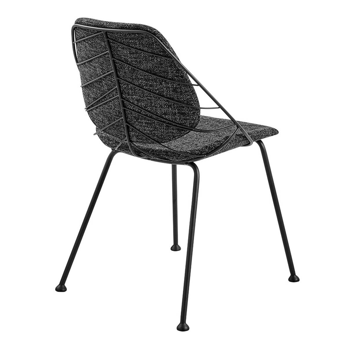 Set of Two Black Upholstered Fabric Dining Side Chairs - Loft&Timber