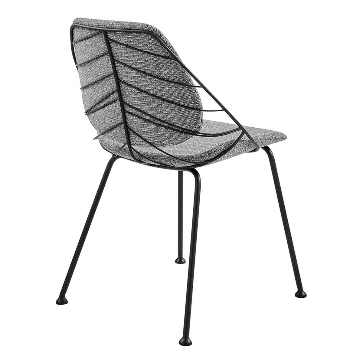 Set of Two Light Gray And Black Upholstered Fabric Dining Side Chairs - Loft&Timber