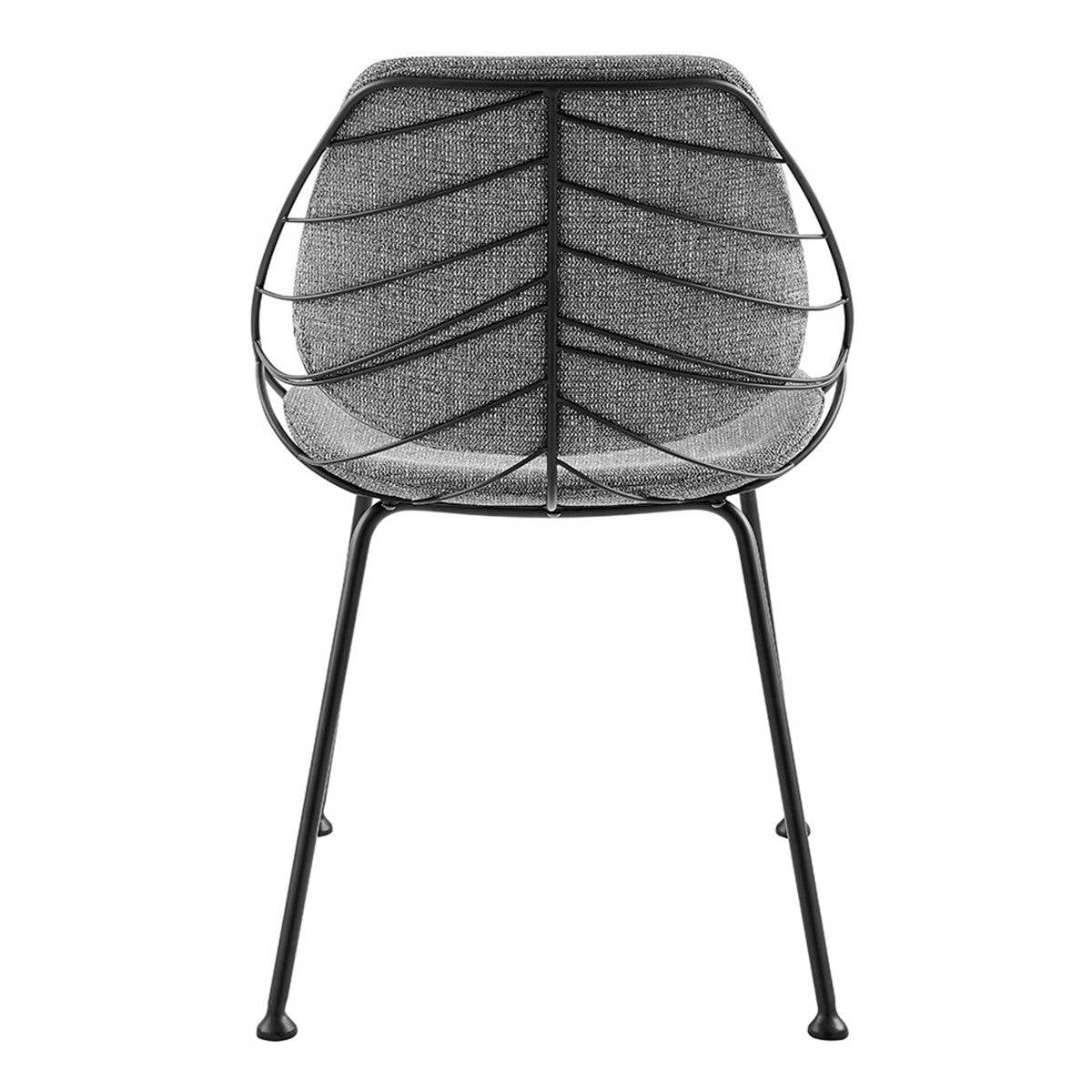 Set of Two Light Gray And Black Upholstered Fabric Dining Side Chairs - Loft&Timber