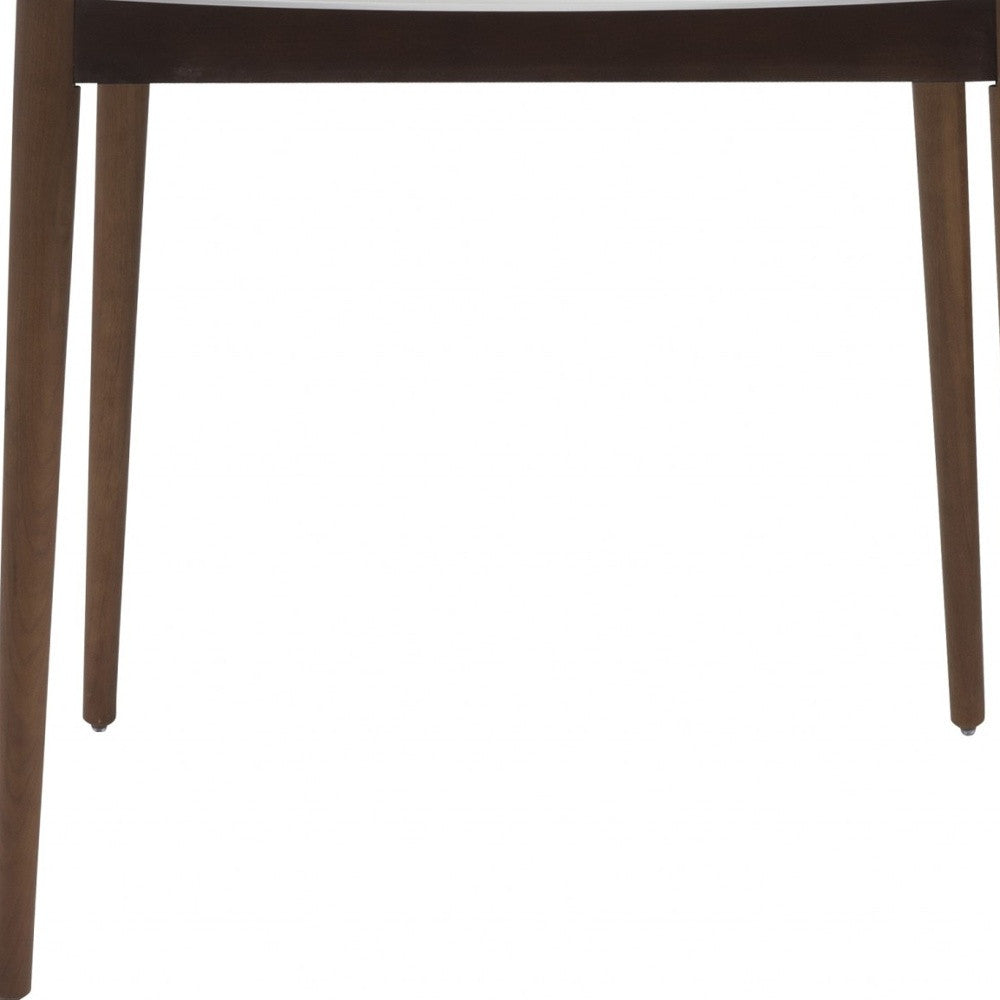 47" White And Brown Rounded Dining Table - Loft&Timber