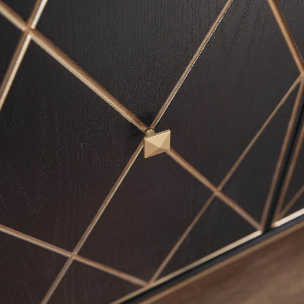 Black and Gold Harlequin Sideboard Storage Cabinet - Loft&Timber