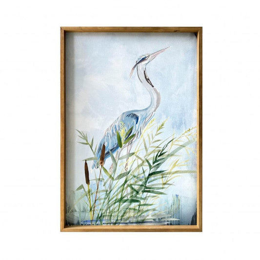 Stunning Heron Wooden Framed Canvas Wall Art Picture Frame Graphic Art Wall Art - Loft&Timber