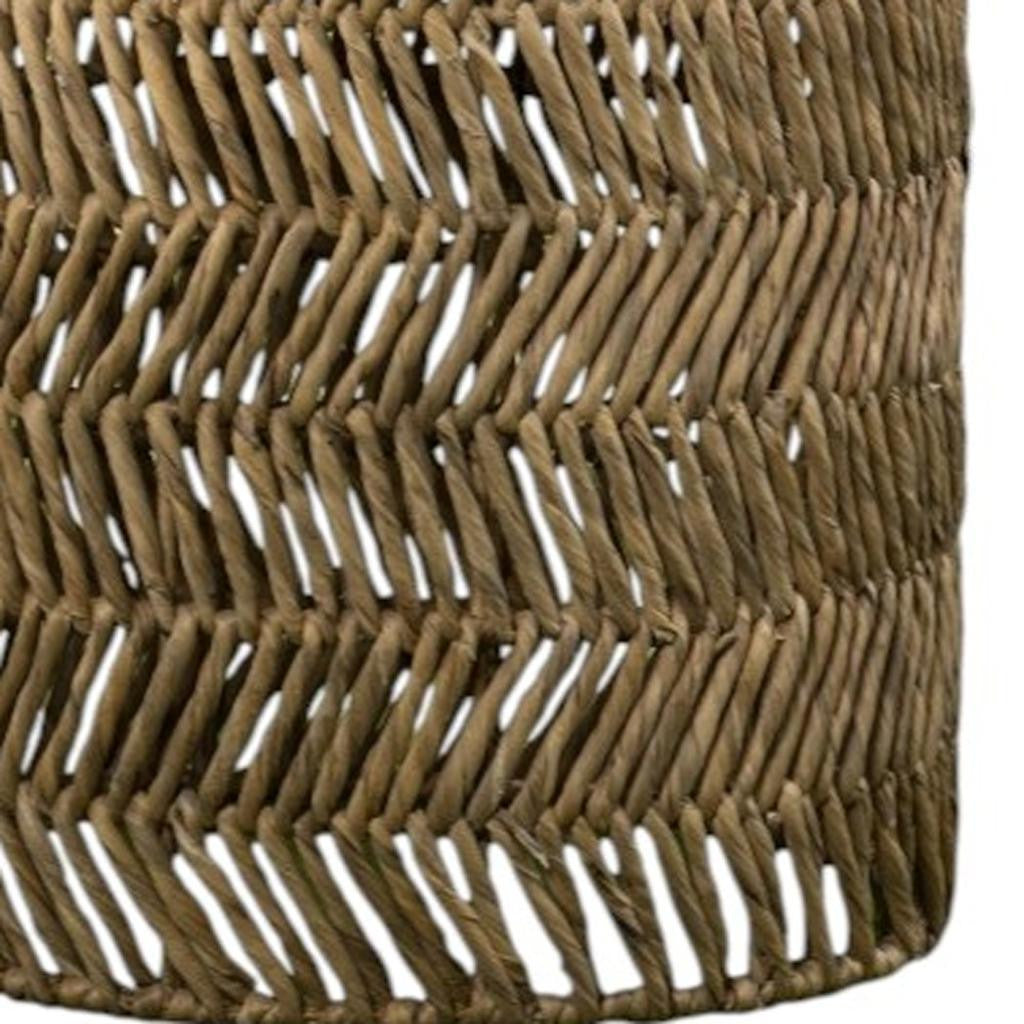 Set Of Two 18" Natural Woven Rattan End Tables - Loft&Timber