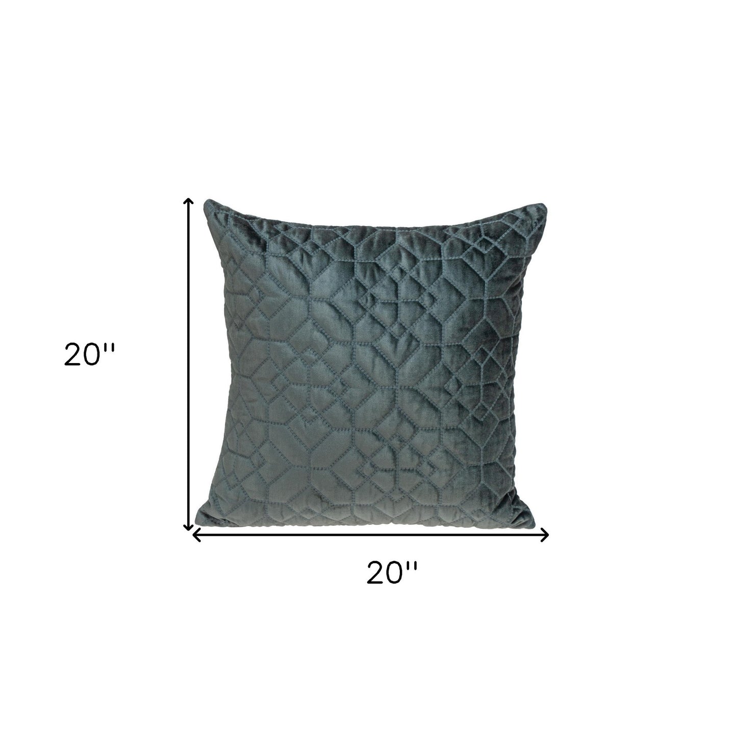 20" Charcoal Cotton Blend Throw Pillow - Loft&Timber