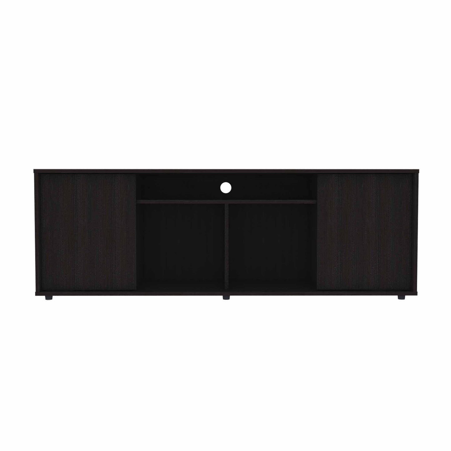59" Black Open shelving TV Stand - Loft&Timber