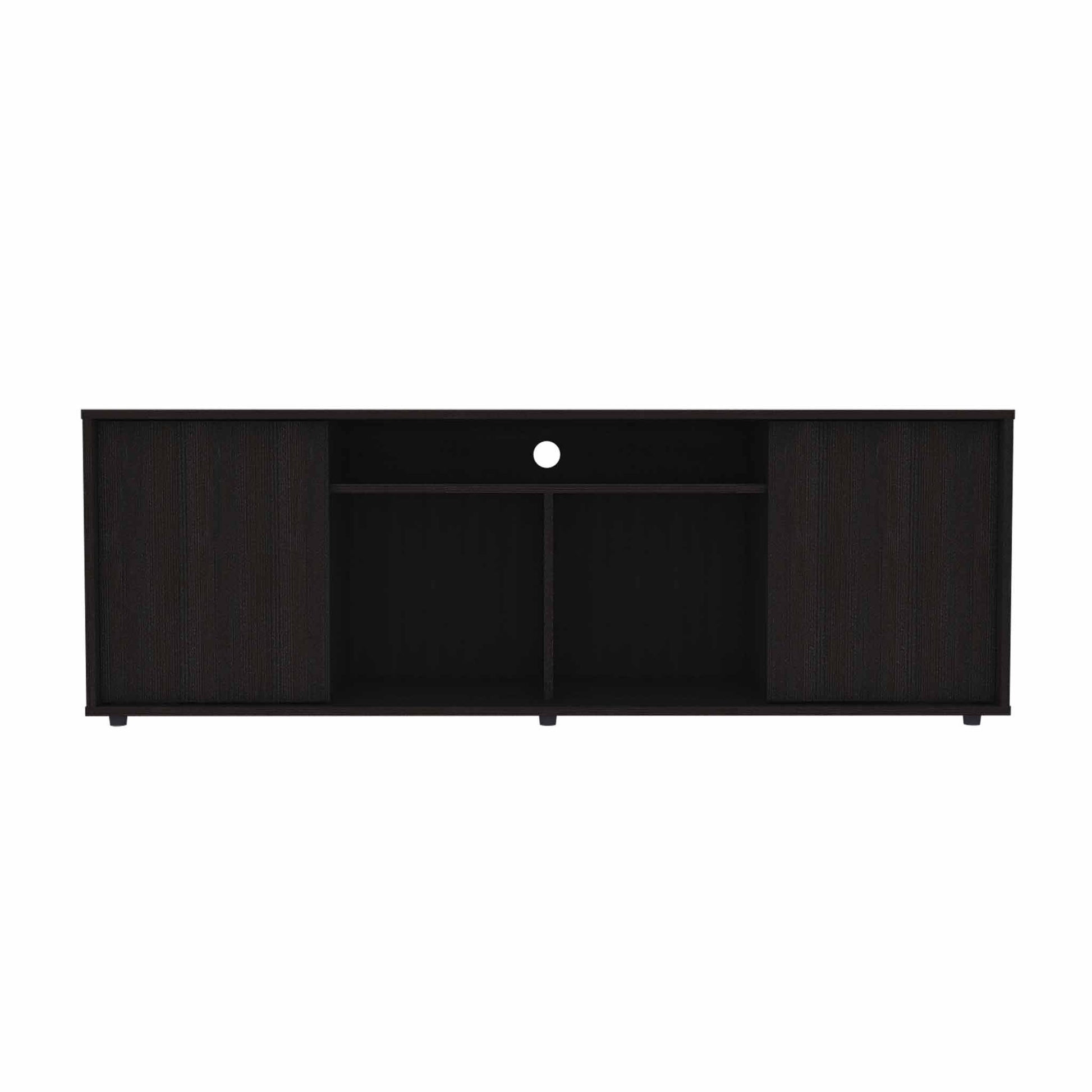 59" Black Open shelving TV Stand - Loft&Timber