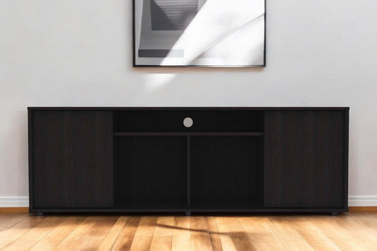 59" Black Open shelving TV Stand - Loft&Timber