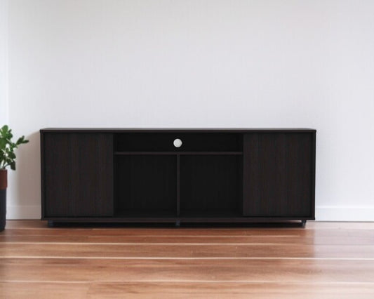 59" Black Open shelving TV Stand - Loft&Timber