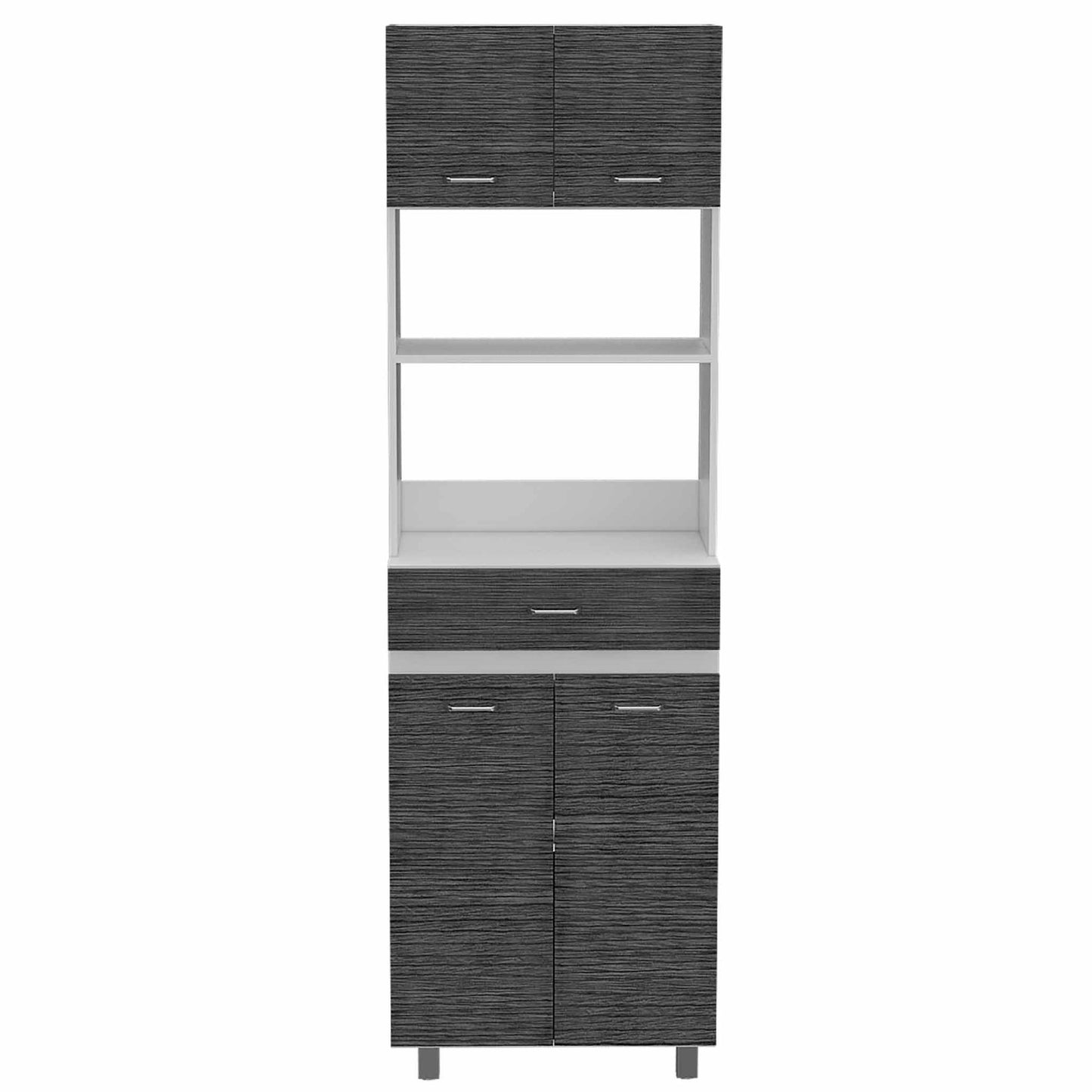 79" Gray Pantry Cabinet with Three Storage Shelves - Loft&Timber