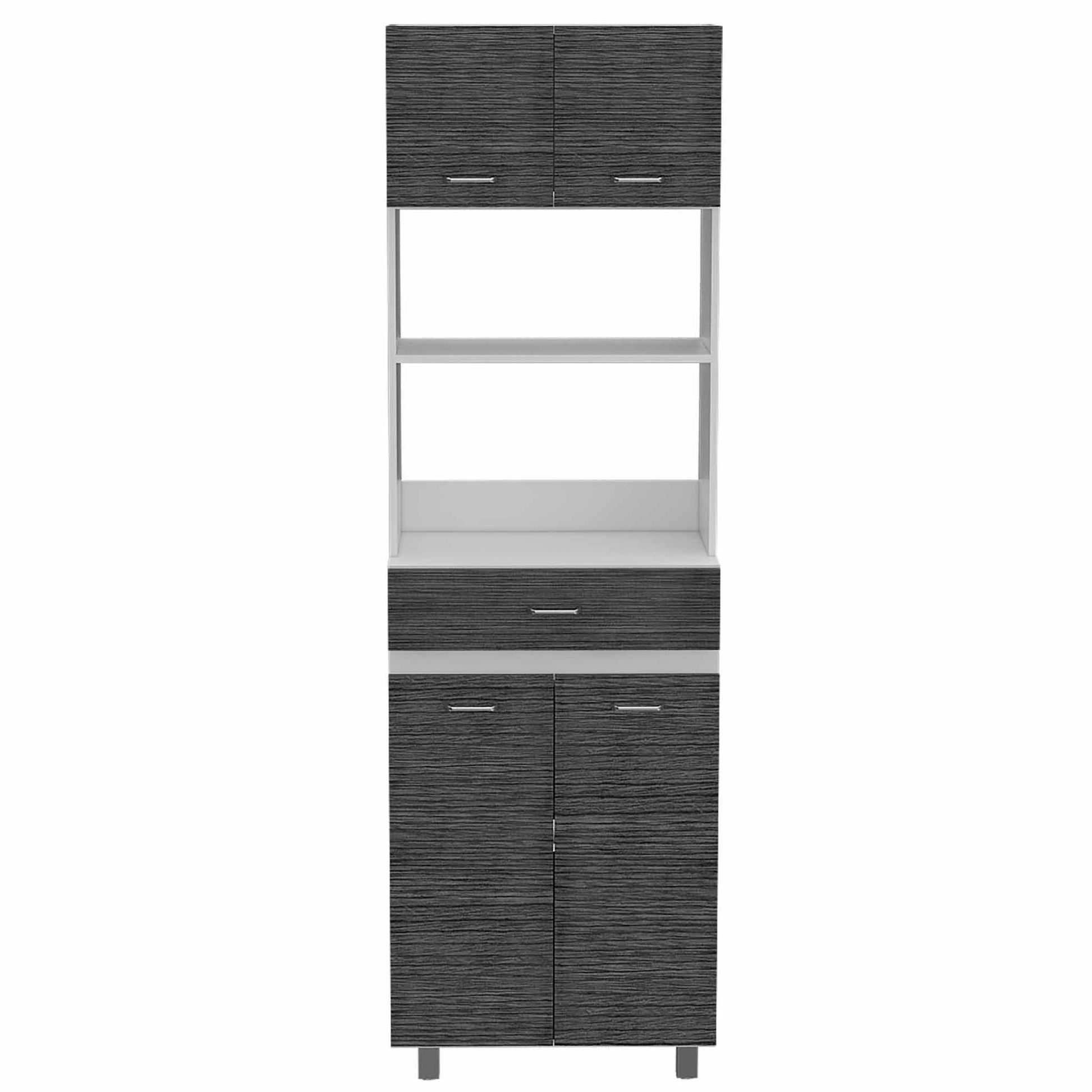79" Gray Pantry Cabinet with Three Storage Shelves - Loft&Timber