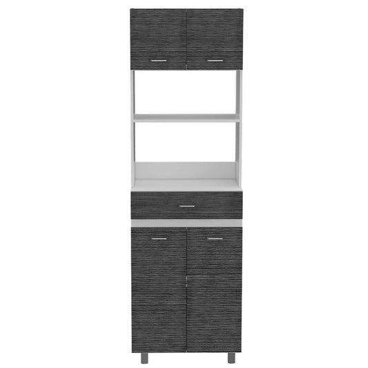 79" Gray Pantry Cabinet with Three Storage Shelves - Loft&Timber