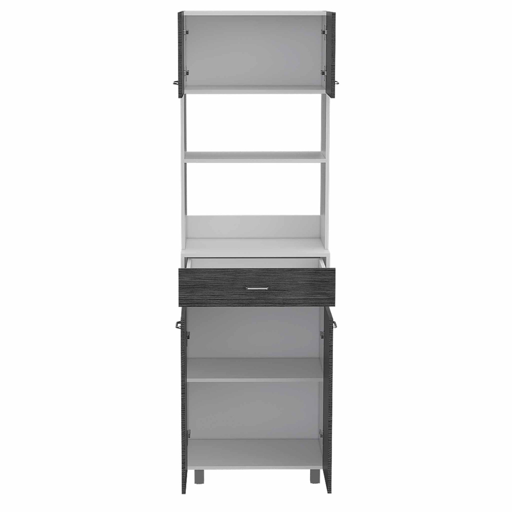 79" Gray Pantry Cabinet with Three Storage Shelves - Loft&Timber