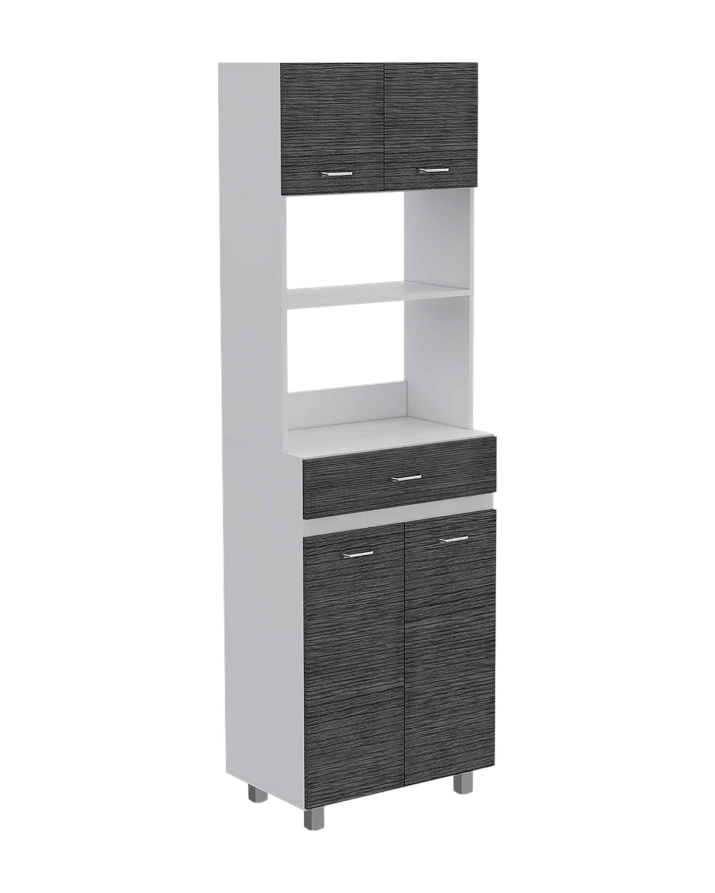 79" Gray Pantry Cabinet with Three Storage Shelves - Loft&Timber