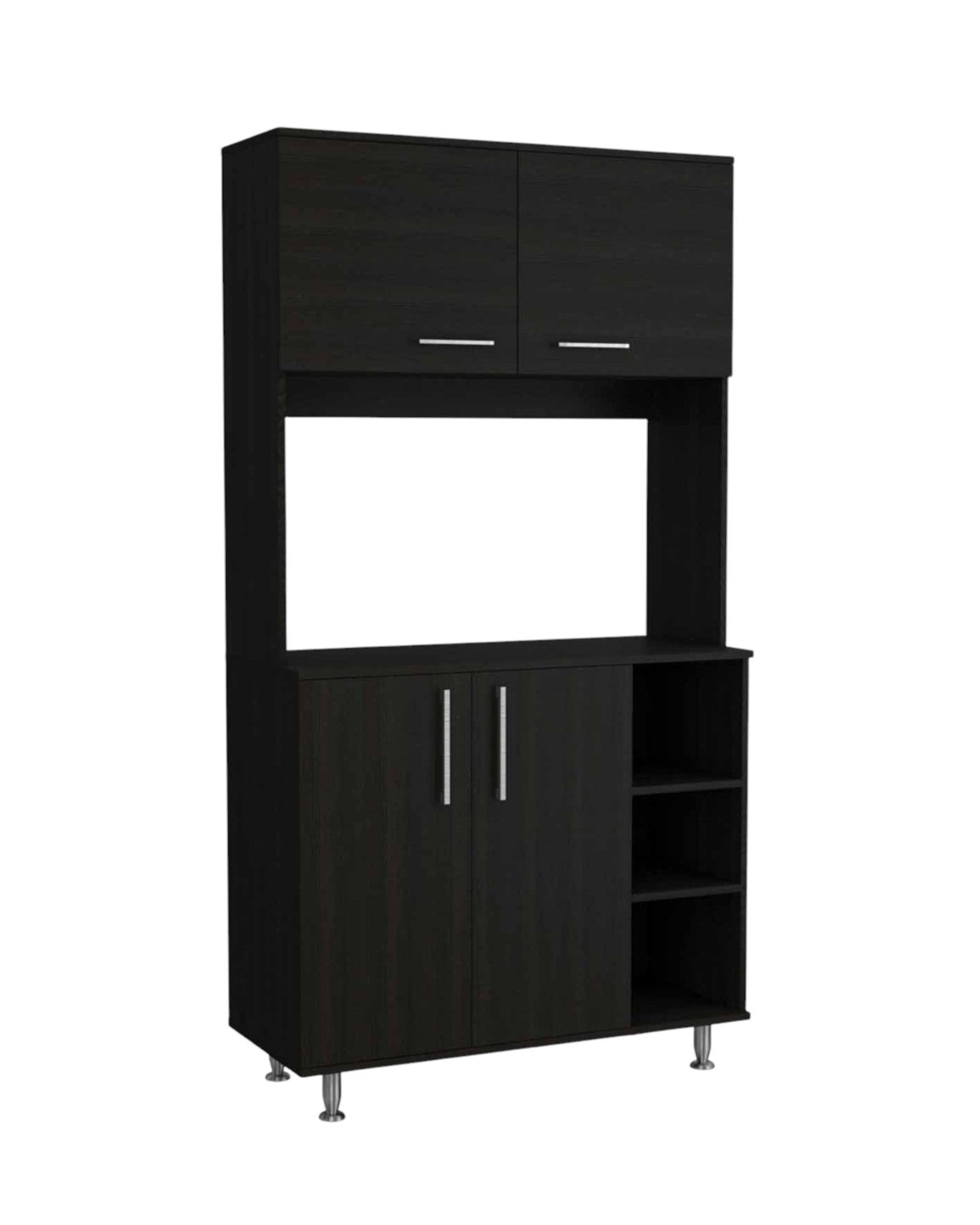71" Black Wood Pantry Or Storage Closet - Loft&Timber