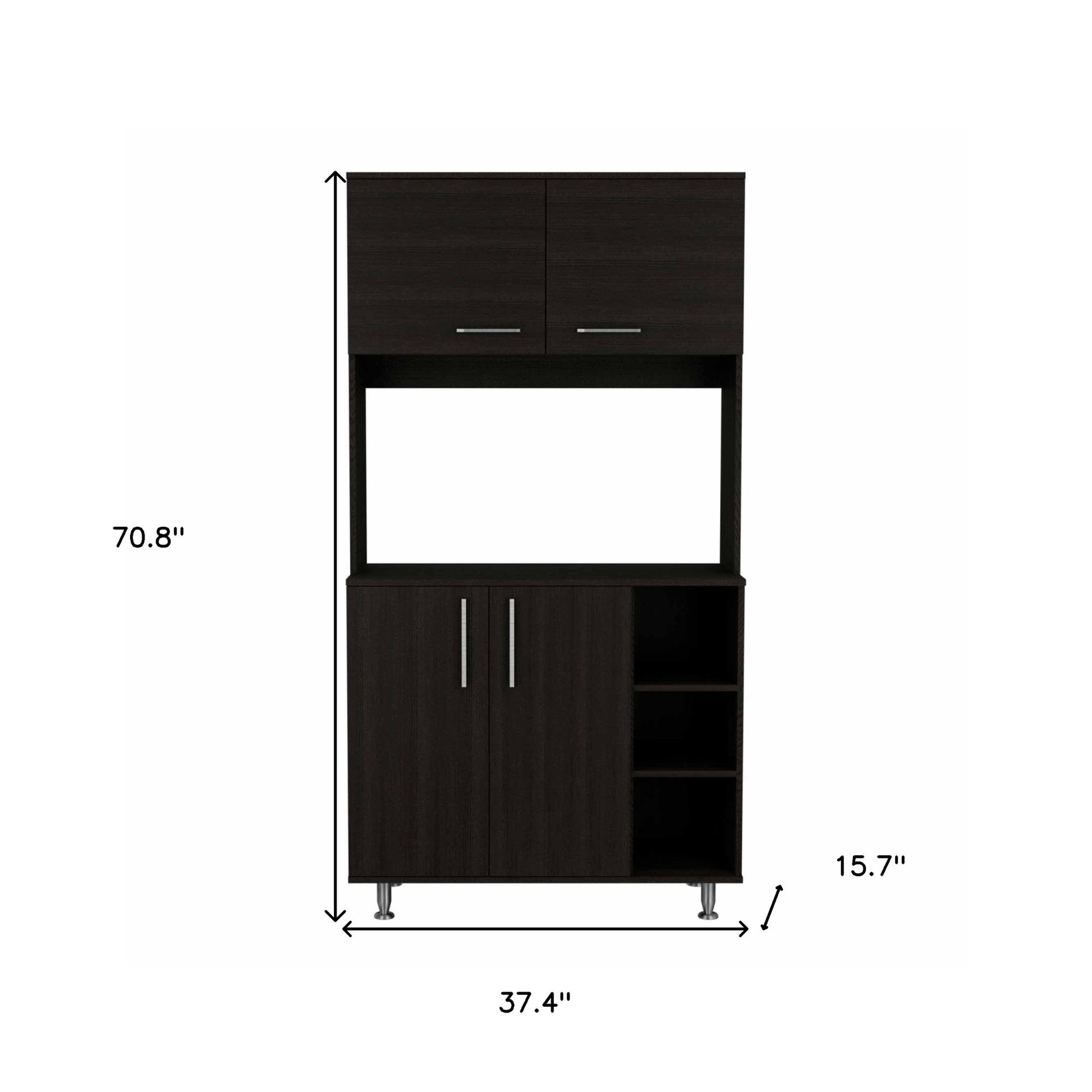 71" Black Wood Pantry Or Storage Closet - Loft&Timber