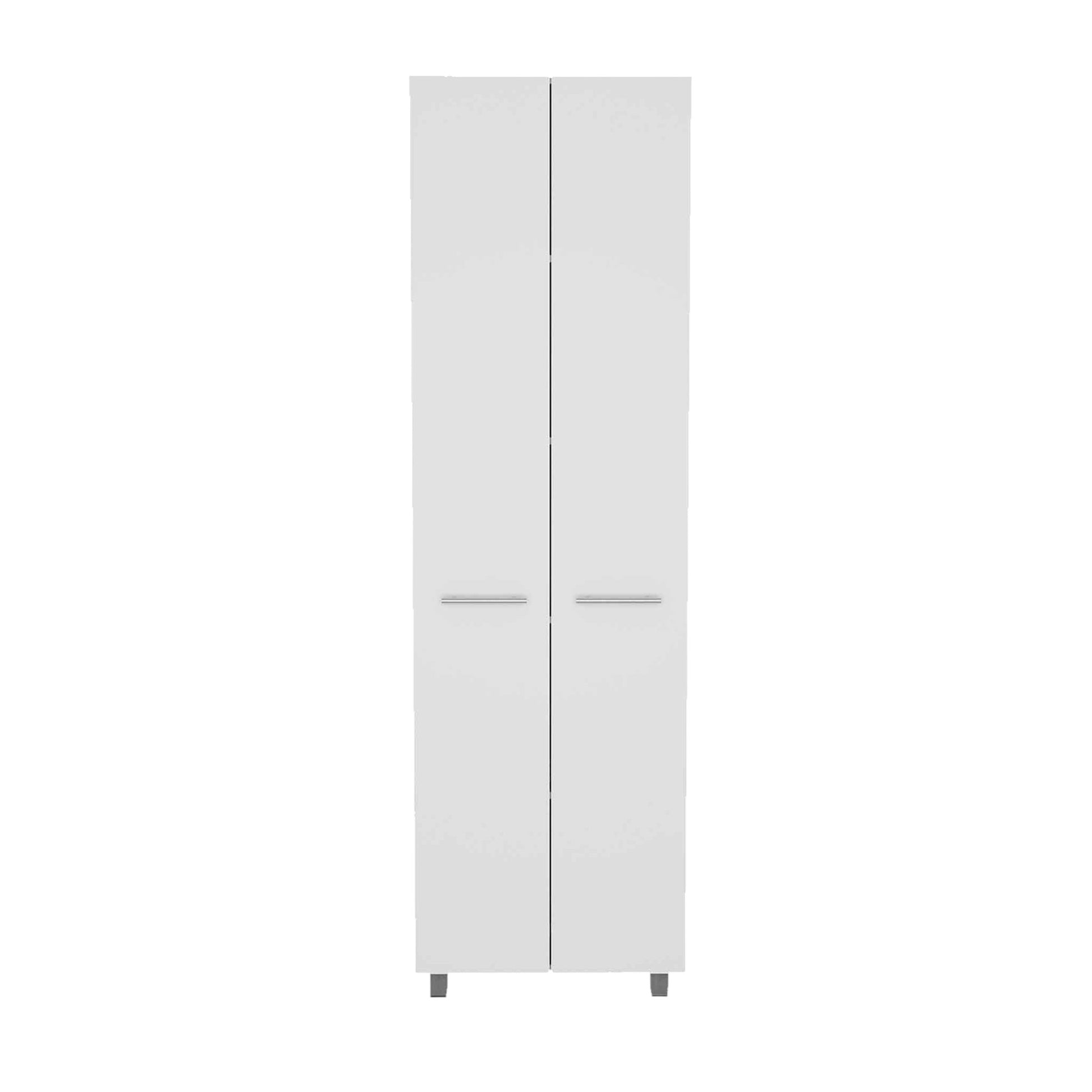 78" Modern White Pantry Cabinet with Two Full Size Doors - Loft&Timber