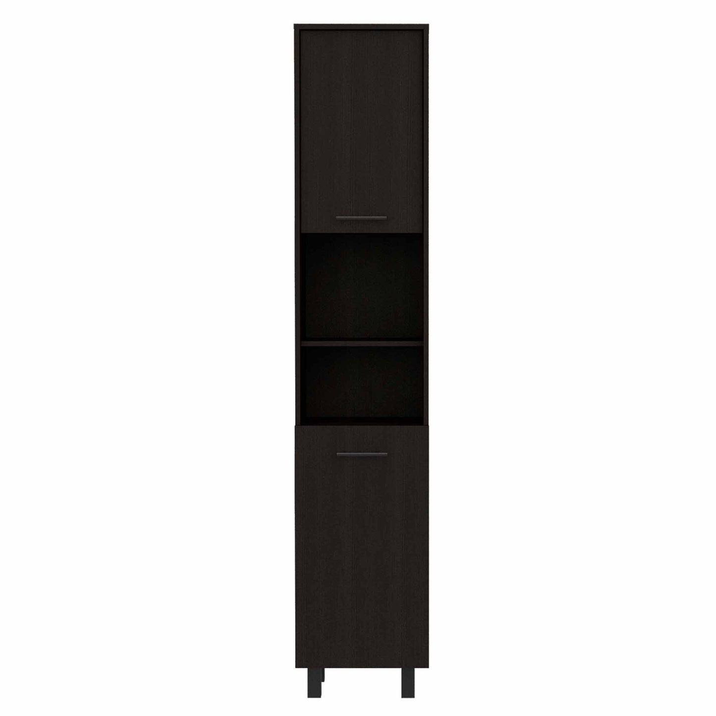 79" Modern Black Pantry Cabinet with Five Shelves - Loft&Timber