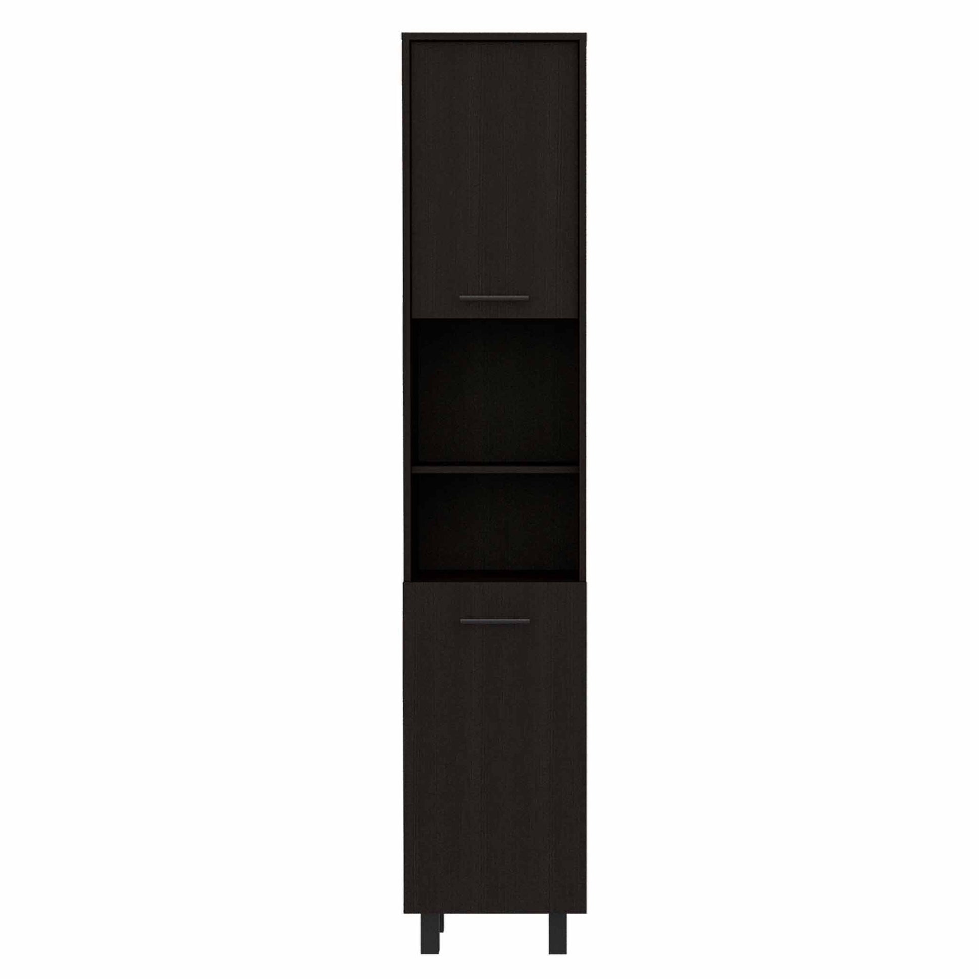 79" Modern Black Pantry Cabinet with Five Shelves - Loft&Timber